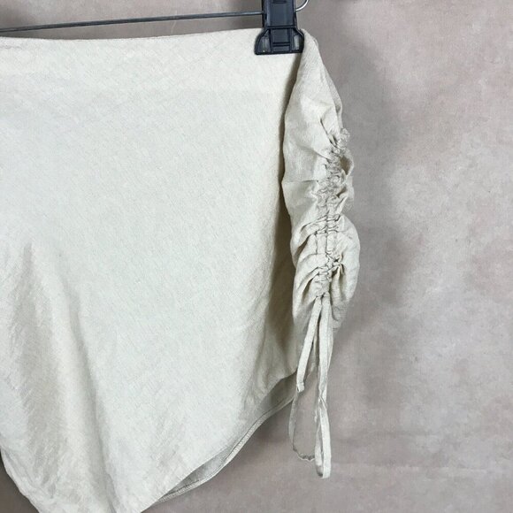 ASOS DESIGN One-Shoulder Lace-Up Light Beige Top Size US 12 - Picture 6 of 11